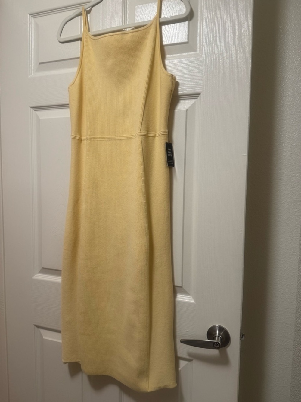 Express Ribbed High Square Neck Midi Sweater Dress - Picture 9 of 16